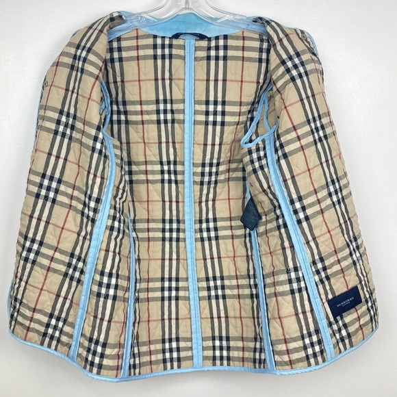 BURBERRY Diamond Quilted Jacket, Nova Check Lining, Light Blue XS - Picture 5 of 15